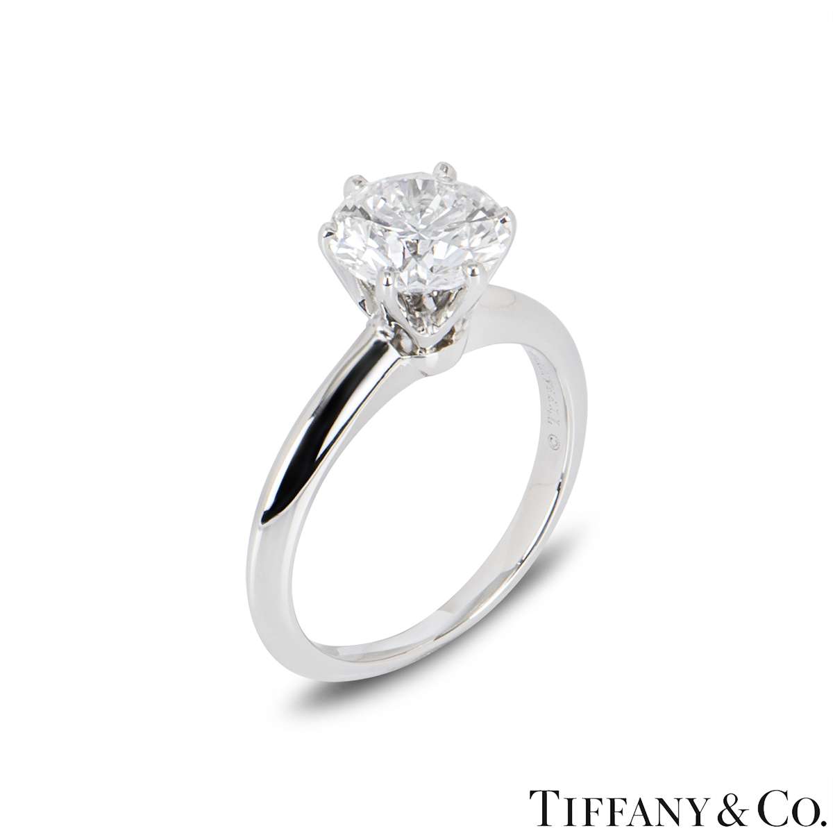Tiffany & Co. Platinum Diamond Setting Ring 1.52ct D/VS2